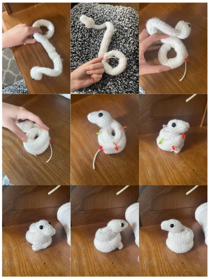 How to fold the snake into icing shape