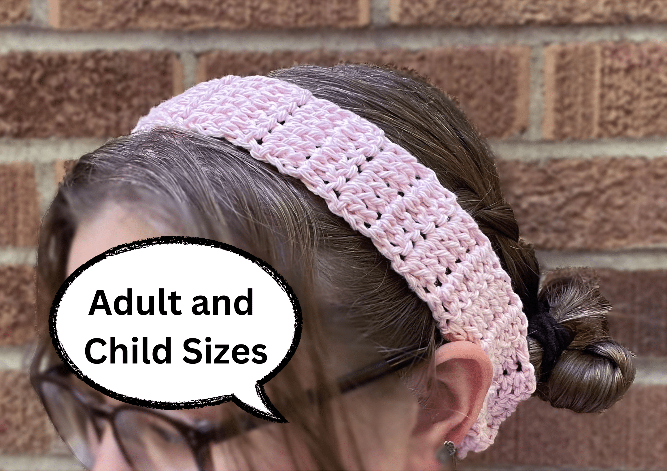 simple headband side view with text adult and child sizes
