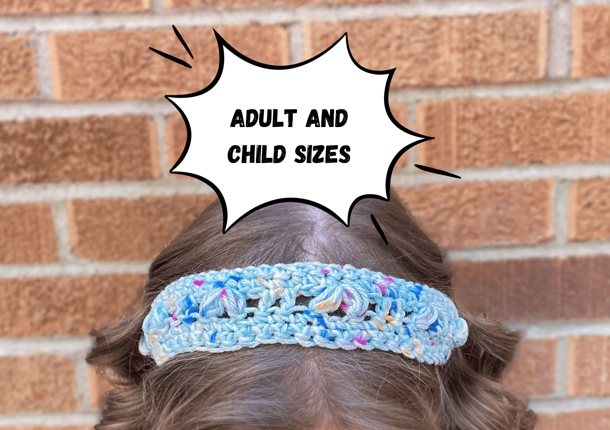 Harvest Stitch Headband with text adult and child sizes on it