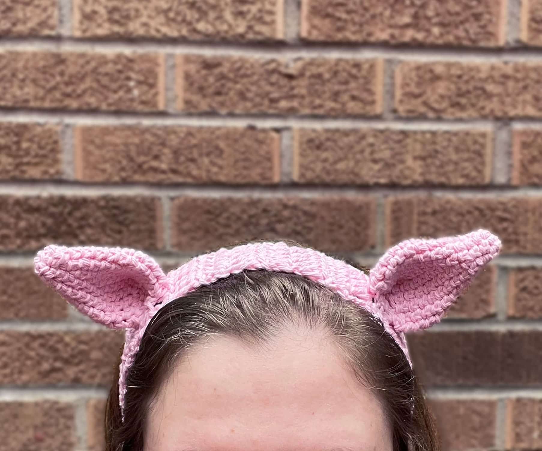 Pig Headband zoomed in front view