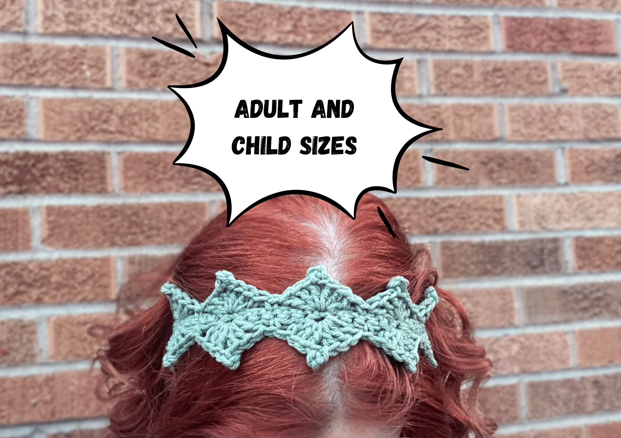 triangle headband with text adult and child sizes