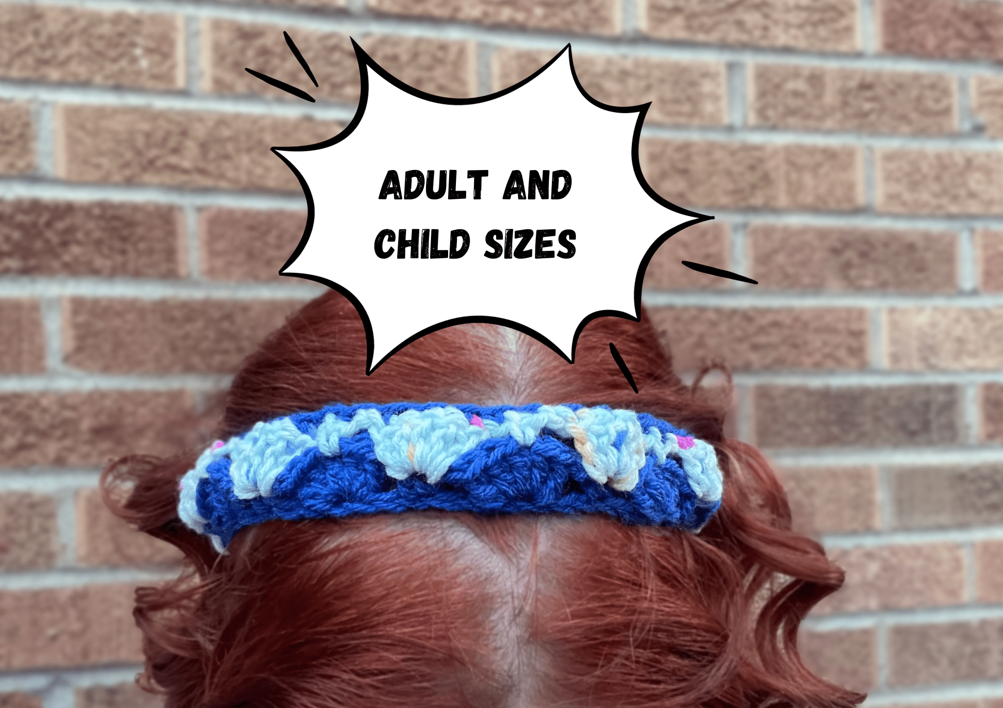 Inner Triangle Headband with Adult and Child Sizes text